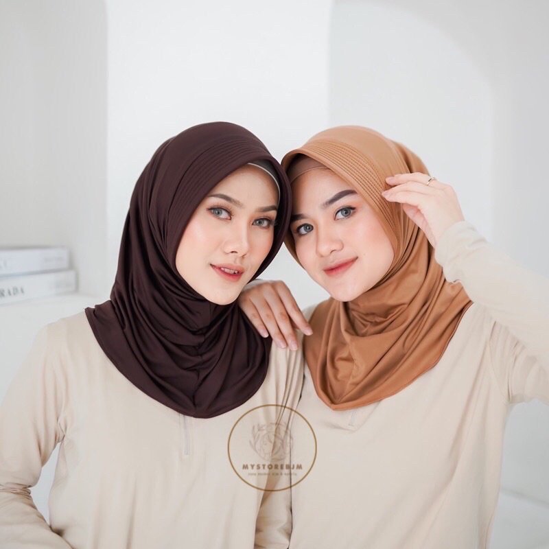HIJAB SPORT PENDEK / BERGO PET/ HIJAB OLAHRAGA / HIJAB INSTAN