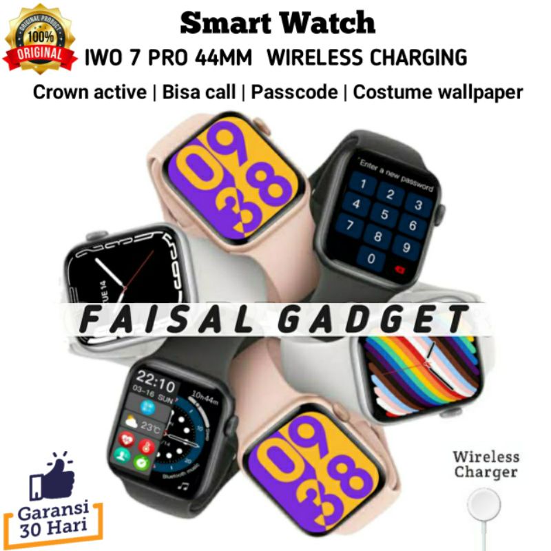 SMARTWATCH ORIGINAL IWO 7 PRO 44MM WIRELESS CHARGING COSTUME WATCHFACE WATCH7 WATCH 7 SERIES7 SERIES