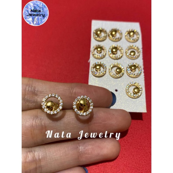 Anting/Giwang, model  tusuk bentuk bulat model kekinian/TERLARIS