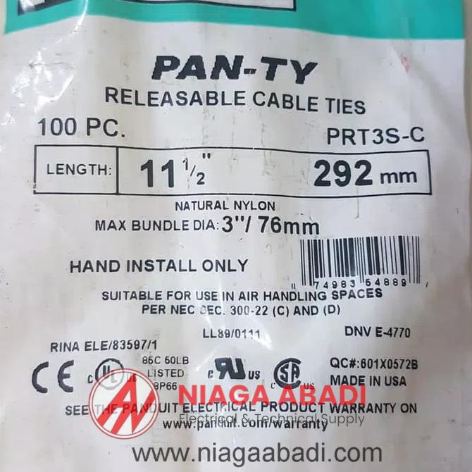 

Office & Stationery | Document Organizer | Panduit Nylon Cable Ties L: 292Mm W: 4.8Mm Pan-Ty Prt3S-C 100 Pcs Ul | Best Seller
