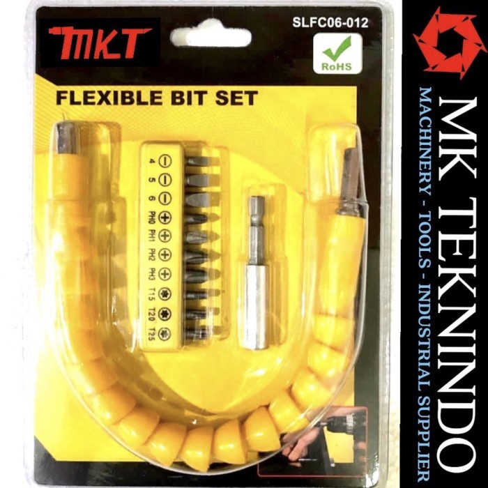 Sambungan Mata Bor Flexible Extension + Mata Bit Set Obeng Fleksibel