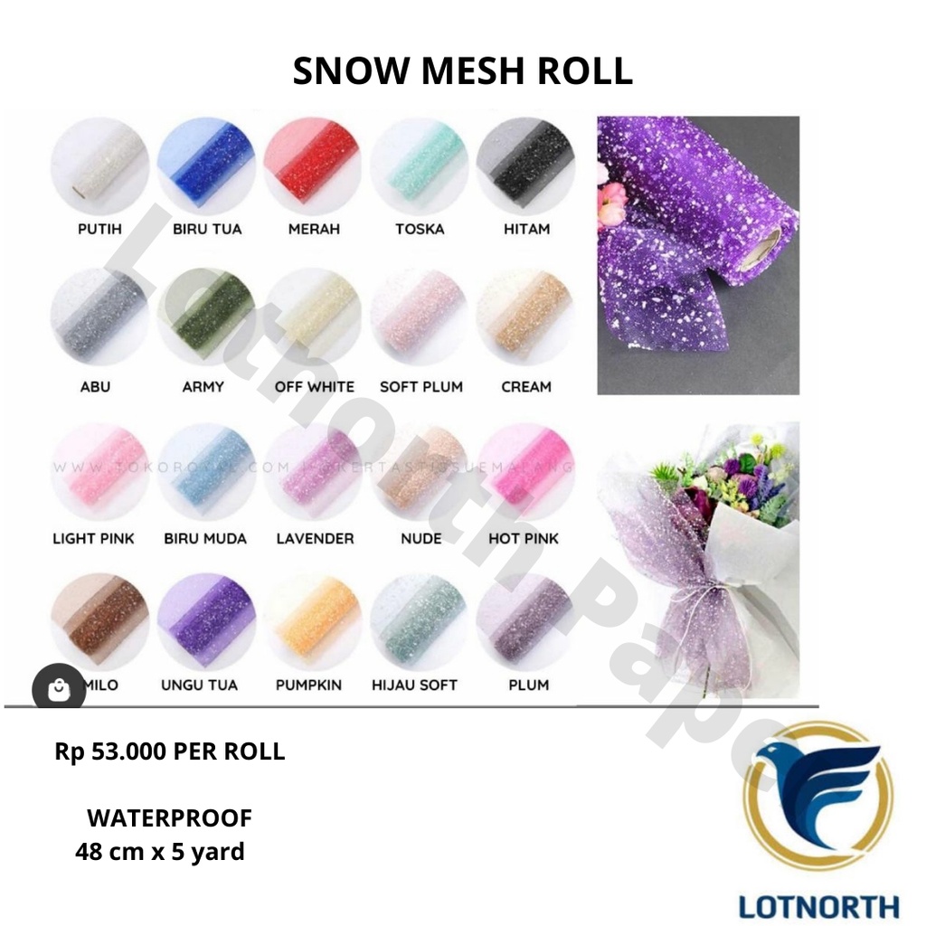 

MESH SALJU | SNOW MESH ROLL NET ROLL | GLITTER PUTIH