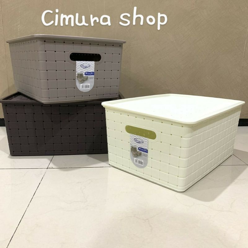 LuganoL/keranjang Lugano L/keranjang hawaii/keranjang pakai tutup/kotak Lugano L/kotak serbaguna/tem