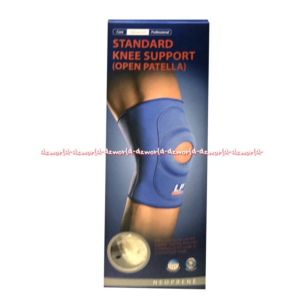 LP Support Standard Knee Support Open Patella Alat Deker Penyangga Lutut lpsupport Lp Suport Decker Lutut Model Lubang Tengah Warna Biru Patela