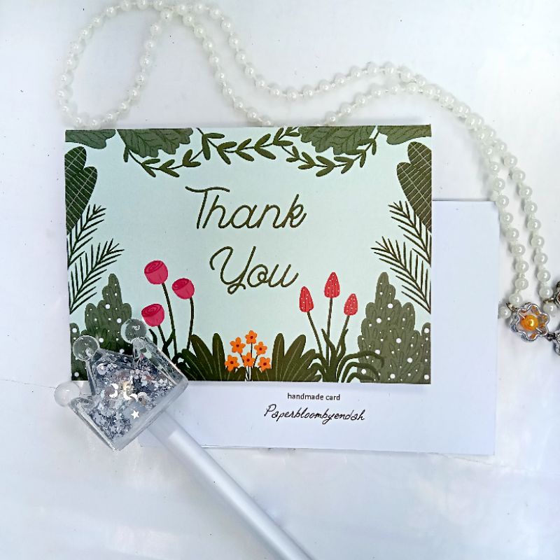 Jual Kartu Ucapan (Thank you card) Kode Garden 01A Uk. 11,5 x 8 cm