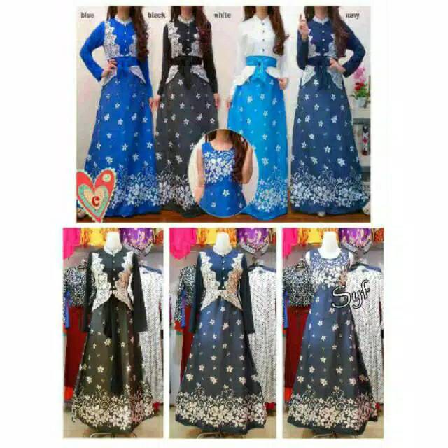 SALE gamis denim premium maxi denim