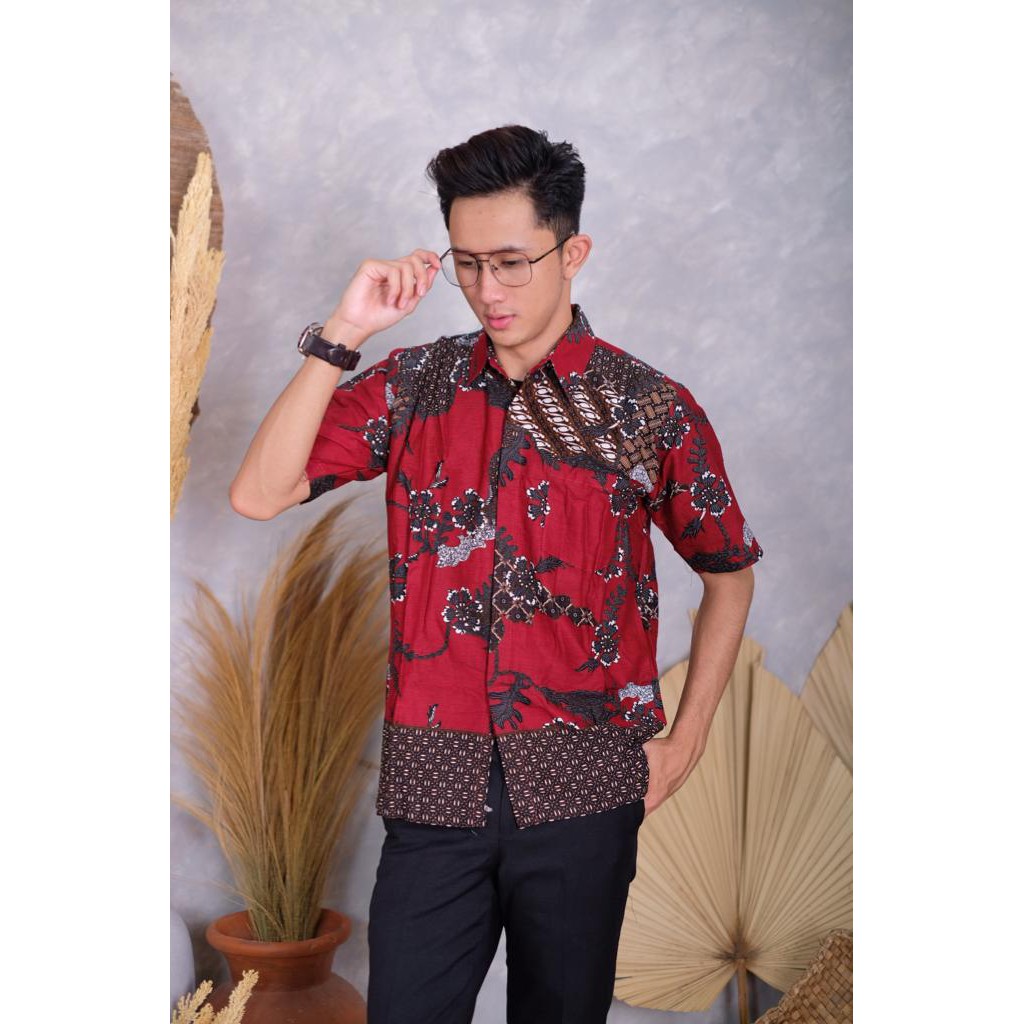 BATIK PRIA LENGAN PENDEK M L XL XXL