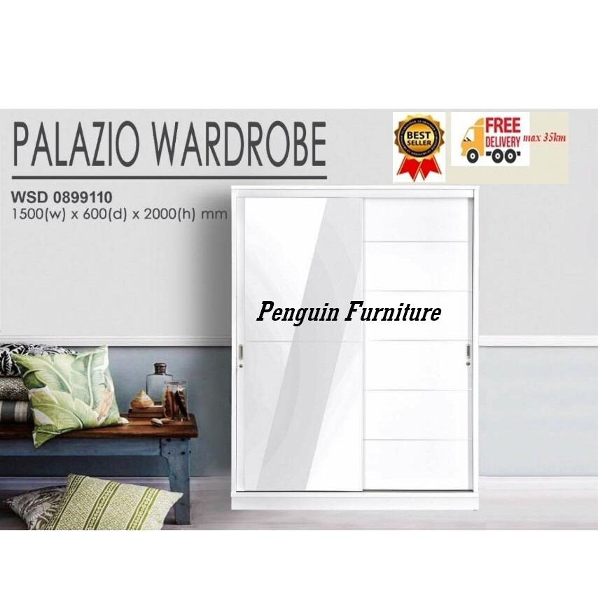 1 SET MEJA RIAS + LEMARI PAKAIAN 3PINTU SLIDING (DRTM PEARL + WSD PALAZIO) FREE RAKIT