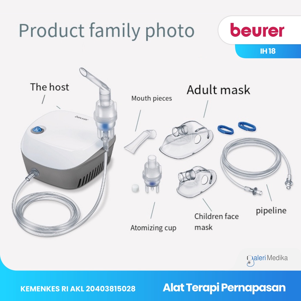 Nebulizer Beurer IH 18 / IH18 / IH-18 - Alat Terapi Pernapasan / Alat Uap