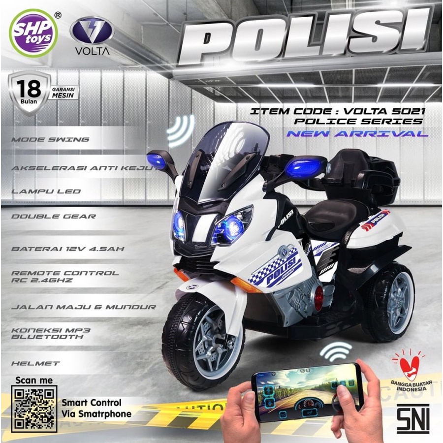 MAINAN ANAK MOTOR AKI ANAK SAMURAI VOLTA 5021 POLISI - MAENAN ANAK Motoran Phatwal polisi