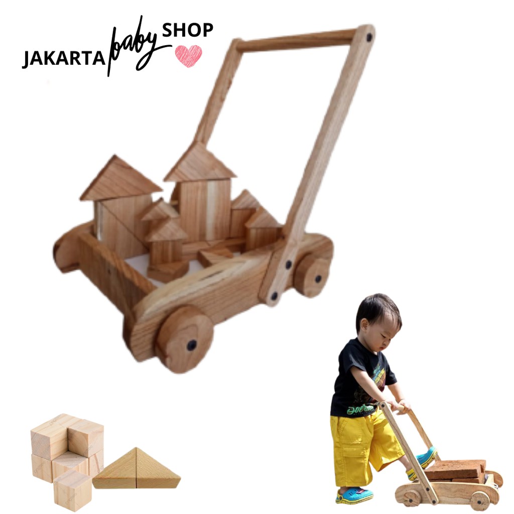 WOODEN PUSH WALKER / KERETA DORONG BAYI KAYU / ALAT BELAJAR JALAN BAYI KAYU /BABYWALKER  731000 / 731100