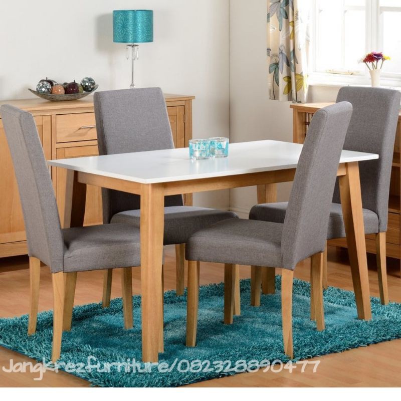 KURSI MAKAN JATI MINIMALIS 4KURSI