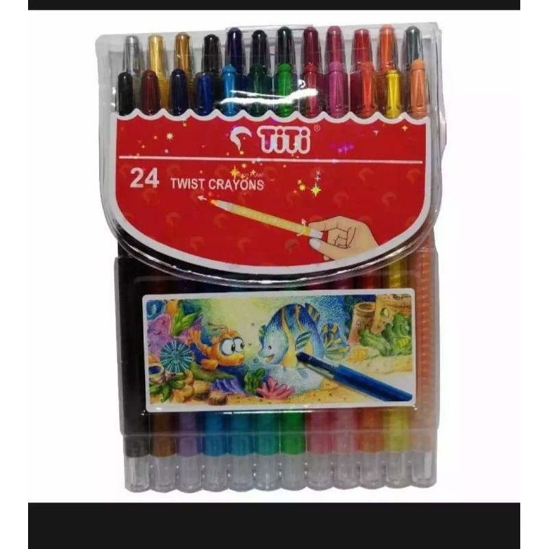 

Crayon Titi / Oil Pastel TITI Model Putar isi 12 Warna,24 Warna