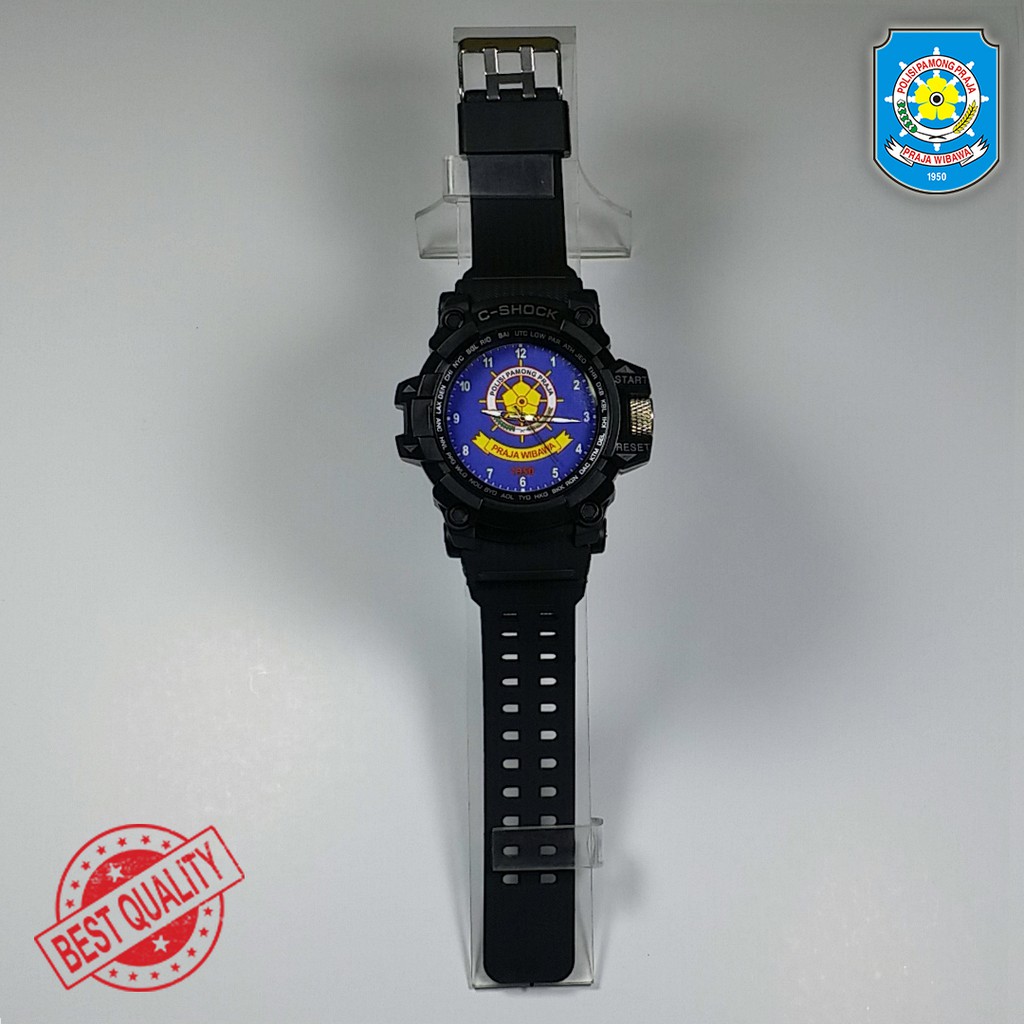 (BEST QUALITY) JAM POLISI PAMONG PRAJA {POL PP} FULL BLACK