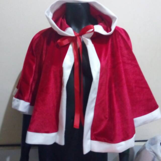 Cloak dan rok  natal Christmas beludru velvet merah cantik