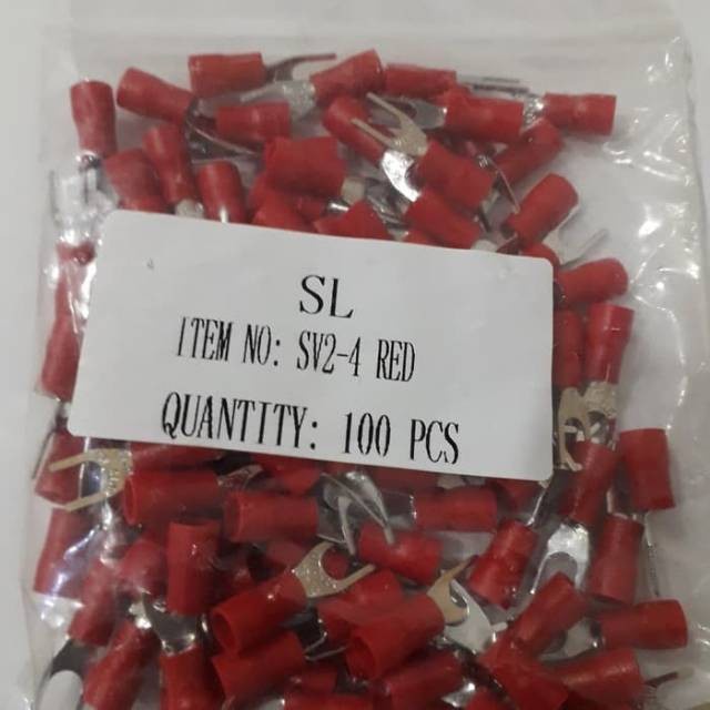 Per Bungkus Skun Y Untuk Kabel Terminal Tipe SV 2 - 4 Warna Merah