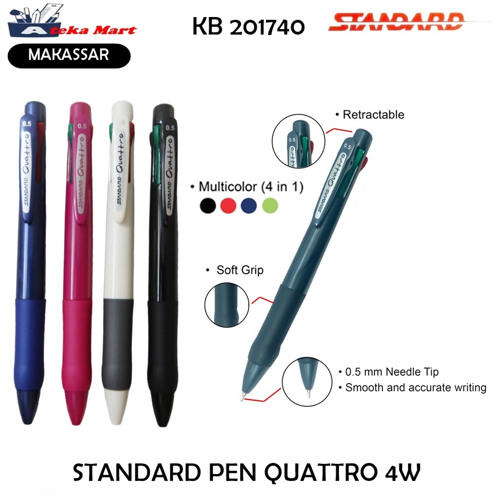 

[PCS] STANDARD PEN QUATTRO PULPEN 4 WARNA
