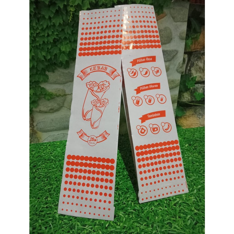

Kemasan Bungkus Wadah Kebab Kertas Murah 100 Pcs MerahPutih