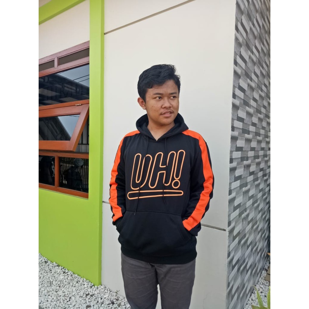 [BAYAR DI TEMPAT COD] HOODIE UNITED HART UH STRIPE ORANGE PRIA WANITA