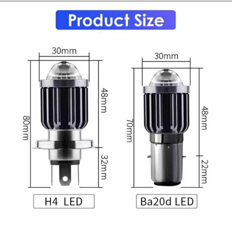 LAMPU UTAMA MOTOR H4 LED LASER 2 WARNA HI / LOO | BOHLAM LED H4 | LAMPU MOTOR H4 LED LASER