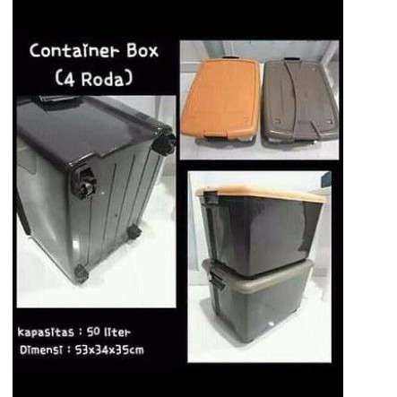 BOX CONTAINER 50 LITER ADA RODA / KOTAK MAINAN SERBAGUNA