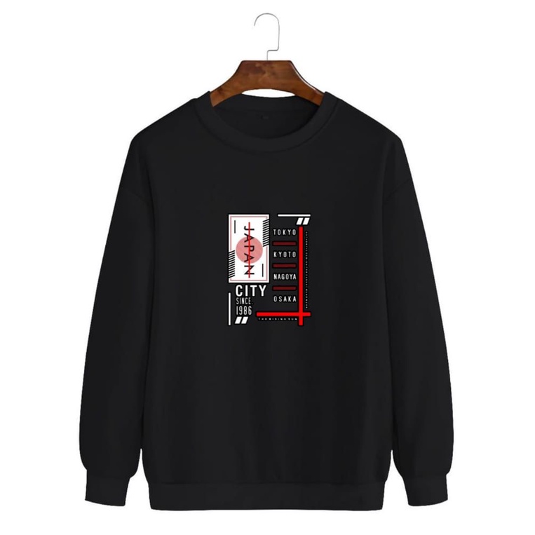 Noveli wear - Sweatshirt roughneck | sweater crewneck basic unisex distro bahan berkualitas sablon digital Japan