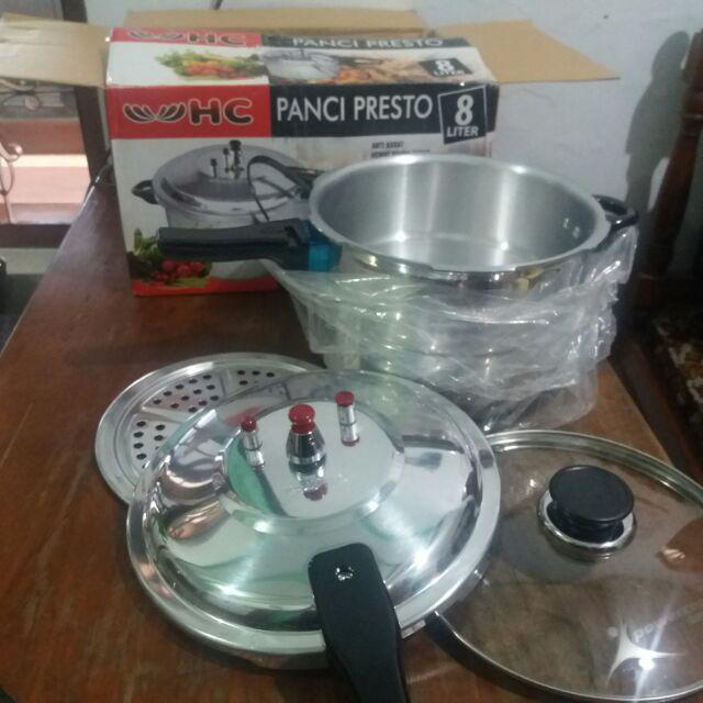 Panci Presto 3 In 1 Kapasitas 8 Liter Presto Preasure Panci Rebus Kukus Pelunak Daging Dan Tulang