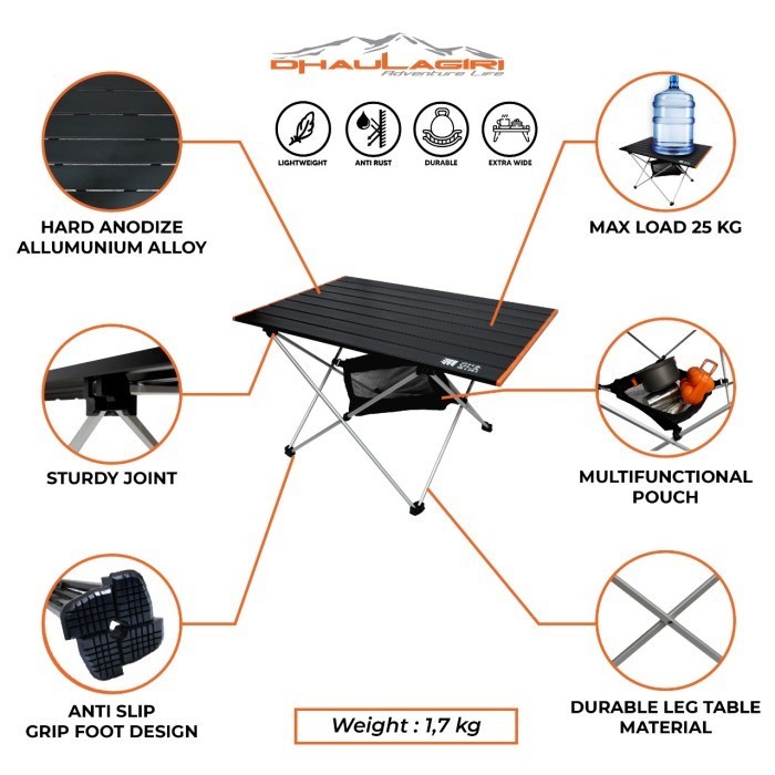 Meja Lipat Camping Folding Table 504 Dhaulagiri Outdoor Portable