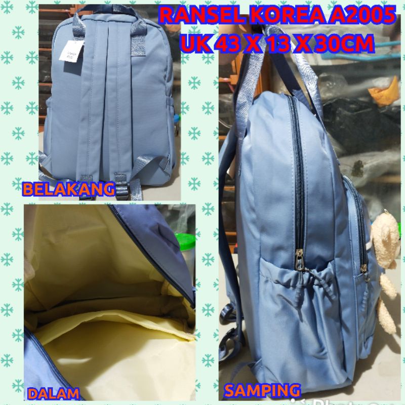 tas ransel bear Korea anak kode A1706/ 22013/A2005 import anak perempuan SD SMP bahan kanvas parasut ransel jinjing handbags