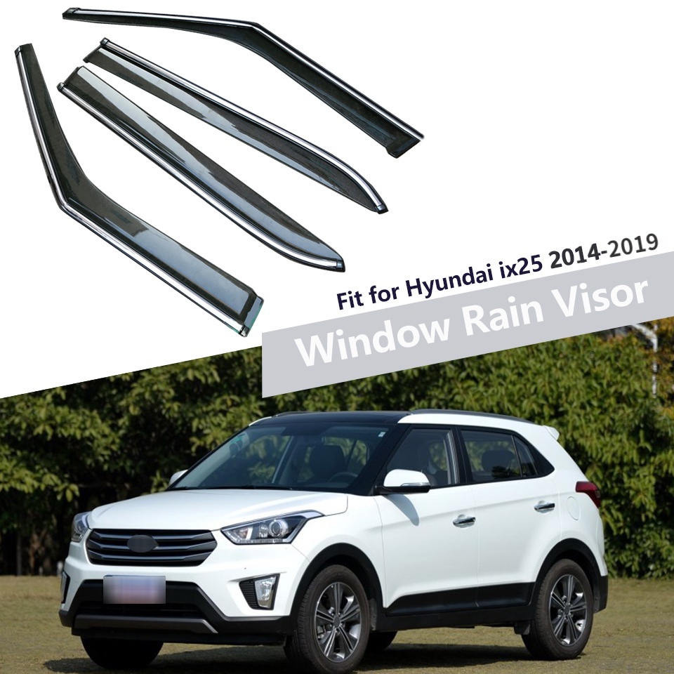 1 Set Visor Pelindung Jendela Mobil Hyundai IX25 Creta Bahan ABS 2014-2019