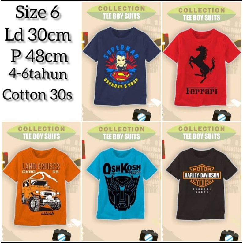 OSHKOSH KAOS ANAK DISTRO PREMIUM MURAH SIZE 4-10TH