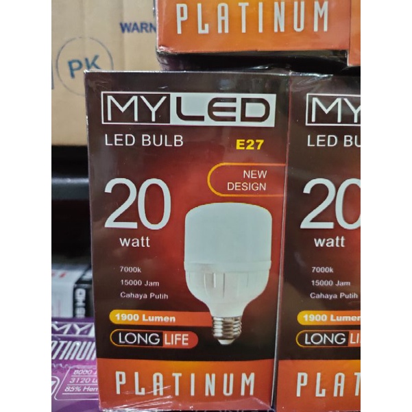 MYLED platinum 20 watt/20w Lampu My LED Bulb daylight putih Lampu murah 20 wat