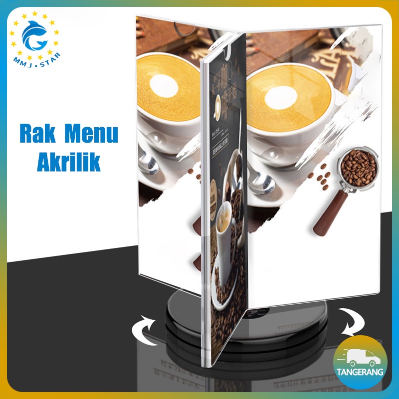 Jual 【360° Berputar】Stand Menu Acrylic/Rak Menu Akrilik/Acrylic ...