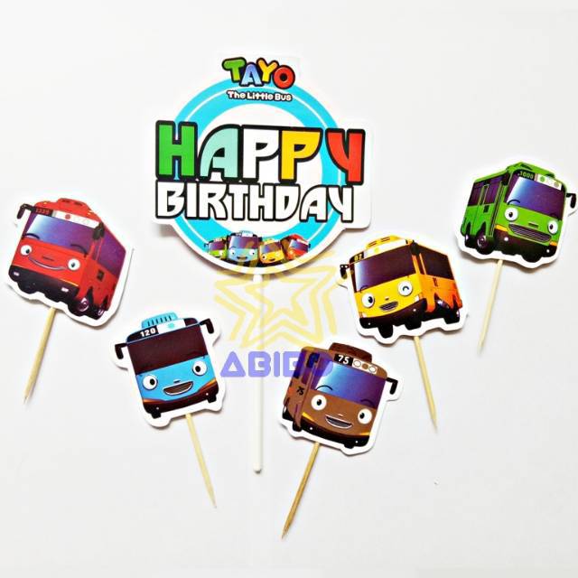 BANYAK KARAKTER  Topper Cake Set LOL Unicorn Poni Avengers Tayo Kue Ulang Tahun Anak