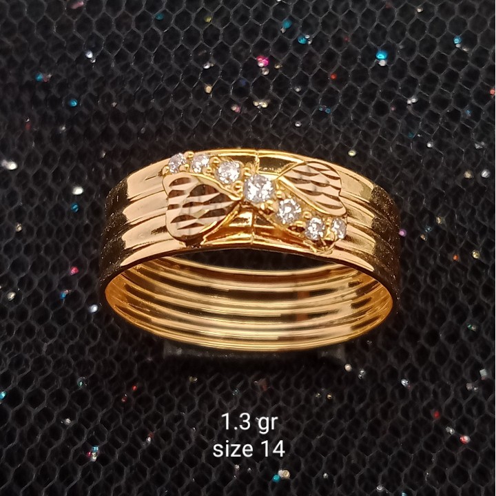 Cincin Emas 17K - 1.3 gr Kadar 750 - 1003