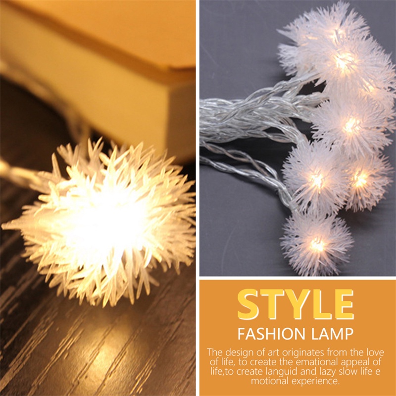 Tk Lampu String Led 1.5m / 2m Bentuk Bola Salju Dandelion Untuk Dekorasi Natal