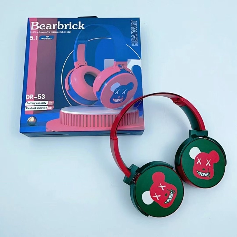 [ RD-53 BEARBRICK ] HEADPHONE BANDO BLUETOOTH / WIRELESS TYPE RD-53 KARAKTER BEARBRICK