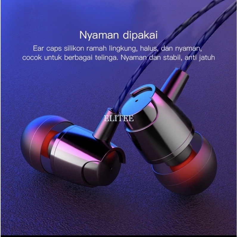 Headset PUREBASS Hi-Res Audio For 3.5mm Jack Earphone Megabass With Mic - JB-01