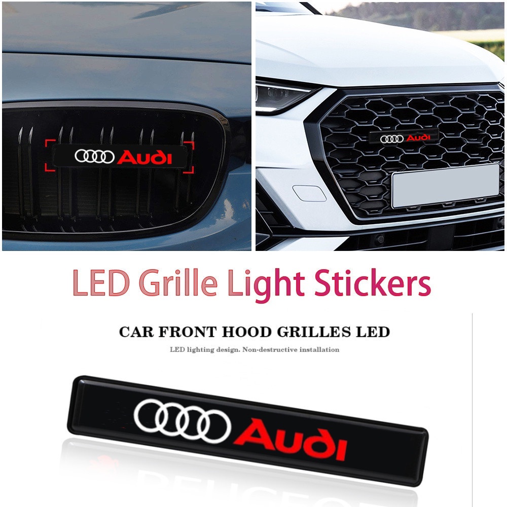 Audi Lampu LED Logo Untuk Dekorasi Kap Depan Mobil A4 B6 B5 B8 A6 A3 TT MK2 MK1 Q7 Q5