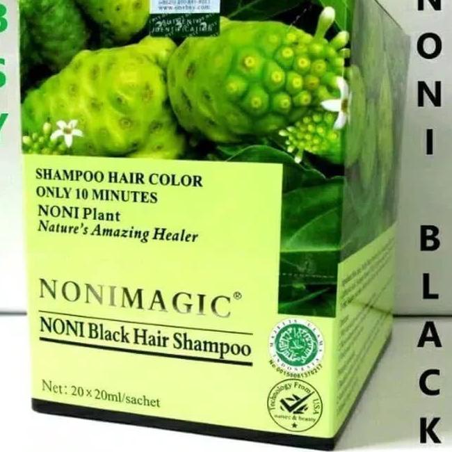 ❅ BSY NONI MAGIC Bsy Noni Black Hair Magic Shampo ECER / sachet ✾