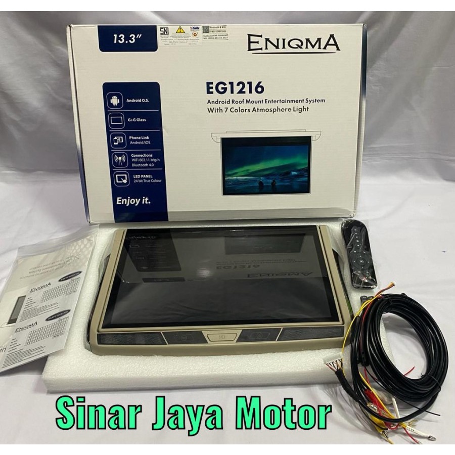Monitor Roof Plafon Android Enigma EG1216 13.3 inch Enigma