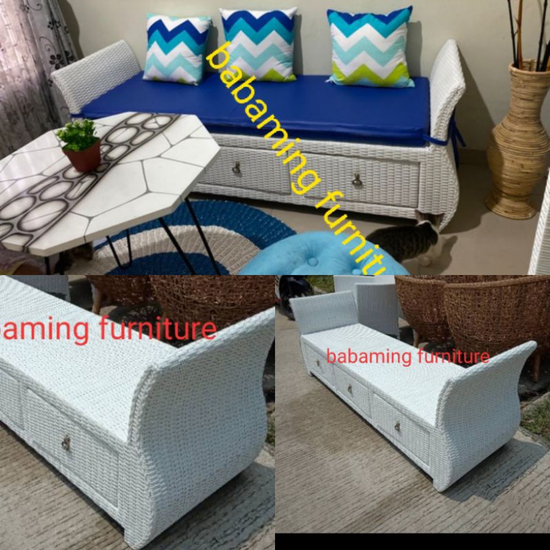 Set sofa shabby Rotan sintetis