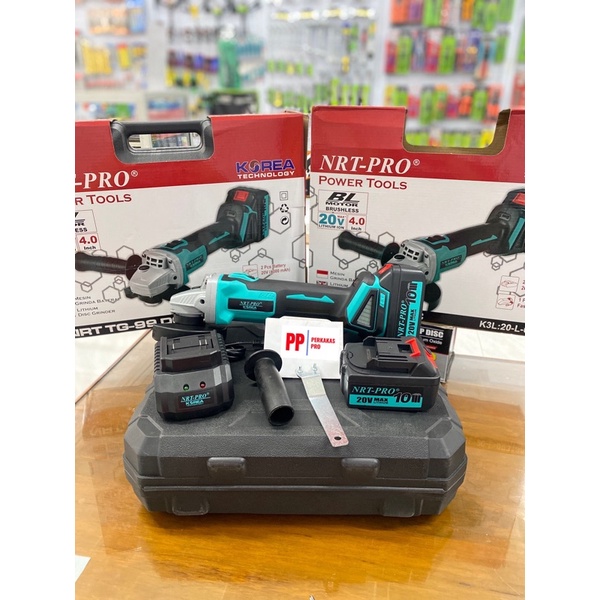 Mesin Gerinda Cordless / Gerinda Cas / Gerinda Baterai / Gerinda Tangan NRTPRO - Brushless 2 Baterai