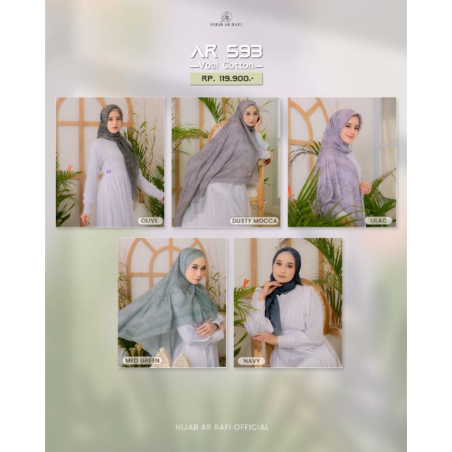 ARRAFI 593//HIJAB SEGI EMPAT VOAL PREMIUM//HIJAB ARRAFI BRANDED//COD✔️