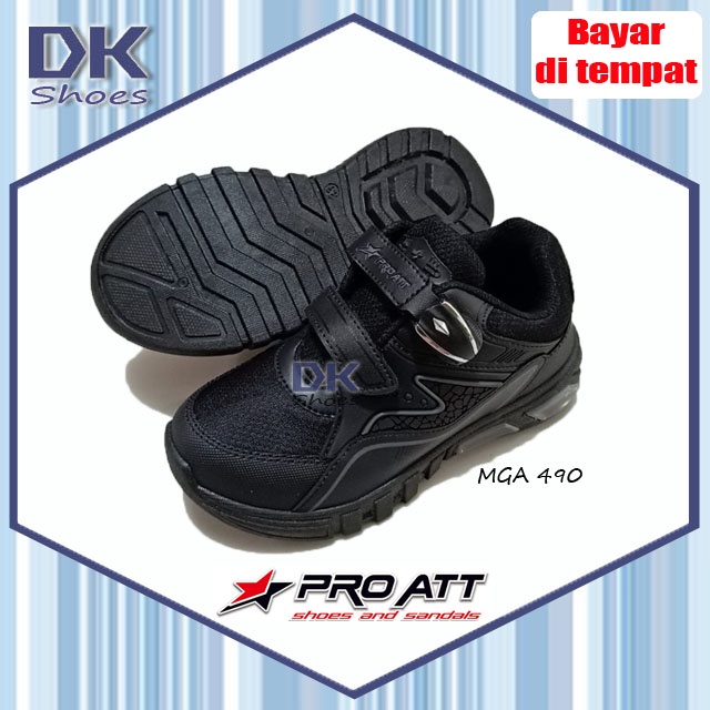 Sepatu Sekolah Pro ATT MGP MGA 28-37 Hitam Magnet Anak Laki