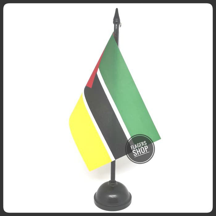 

Bendera Meja Mozambik/Mozambique + Tiang Kayu