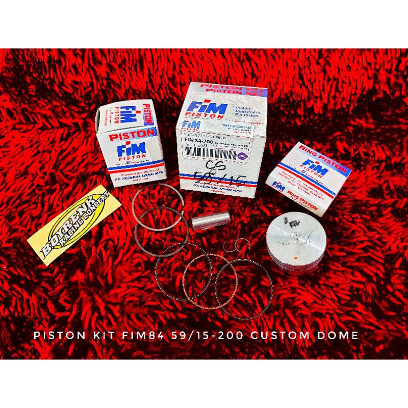PISTON KIT FIM84 DIAMETER 59 PIN 15 CUSTOM DOME - BOYRENK RACING CONCEPT