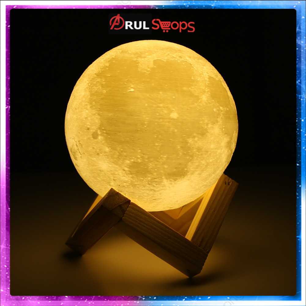 TaffLED Lampu Tidur 3D Printed Moon Night Light Table Lamp - 3DPML