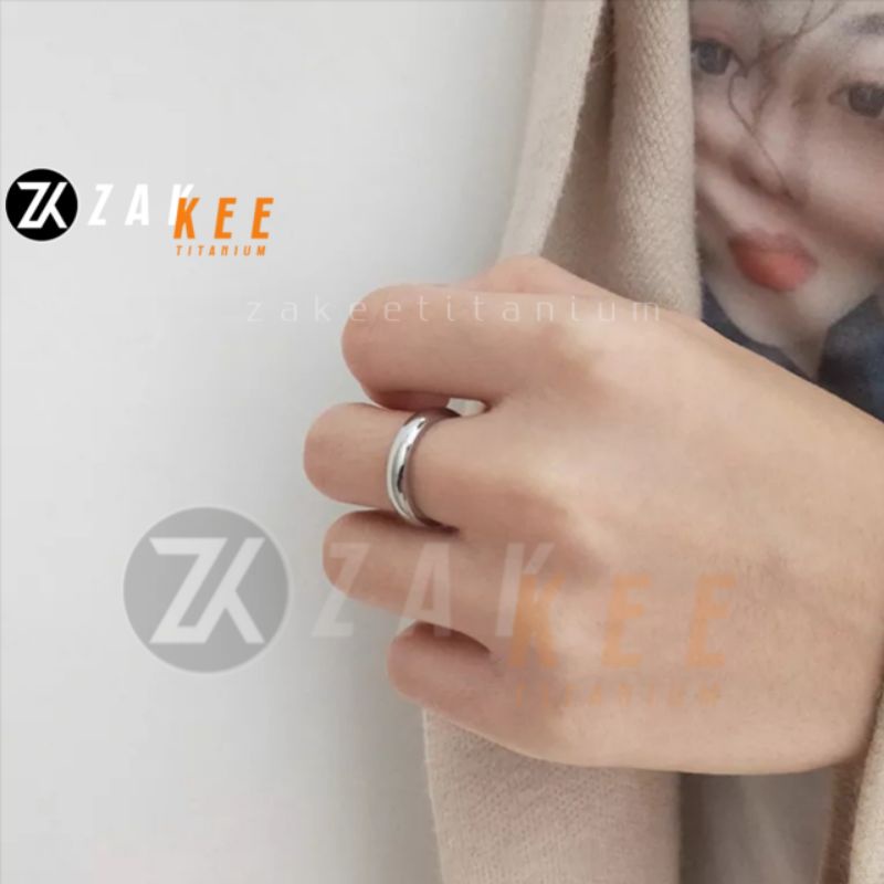 Cincin Pria Wanita Titanium Silver Polos Cincin Hadiah Pasangan Couple Anti Karat