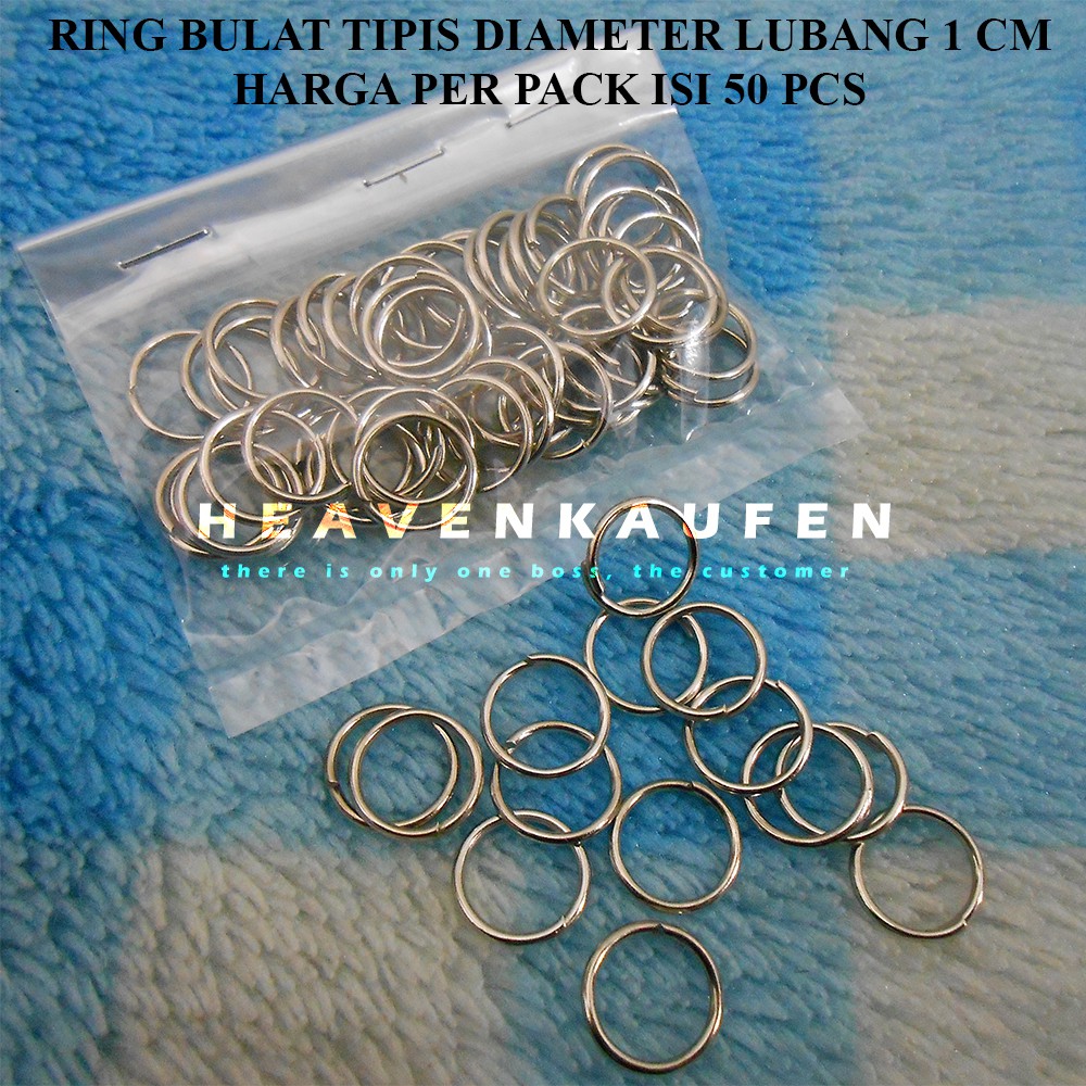 Ring Bulat Tipis Diameter Lubang 1 cm Harga Per Pack isi 50 pcs